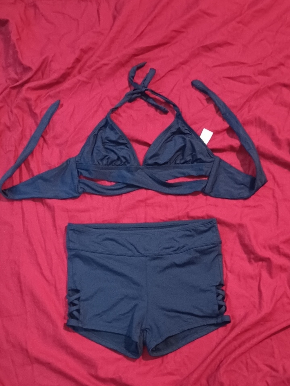 Shade & Shore Navy Blue Bikini Two-Piece Swim Set Size S Pool Beach Stylish 👙